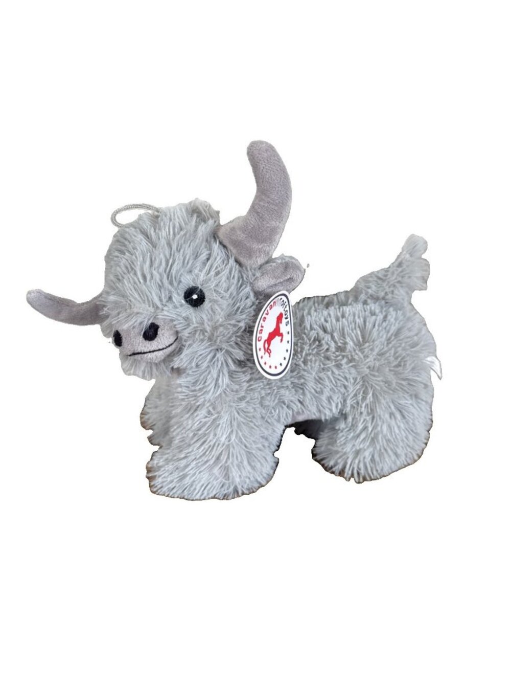 Caravan Soft Toys Yak Gray Plush Stuffed Animal NWT Realistic Goat Long Horns